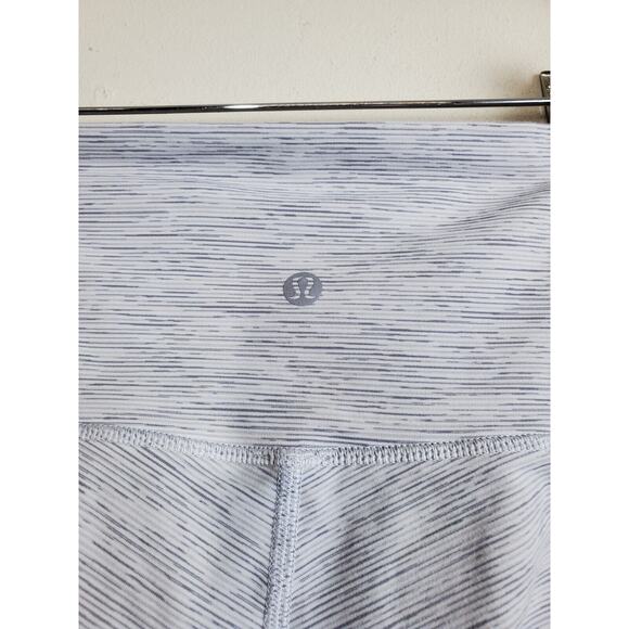 Lululemon 4 Wunder Under High Rise Crop 21” Luxtreme White Stripes LW6AXTS - Picture 9 of 12